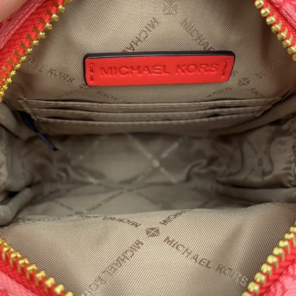 Michael Kors Sloan Editor Small Phone Logo Jacquard Crossbody Grapefruit Multi - Picture 12 of 16